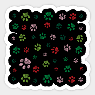 Christmas design seamless paw prints Sticker